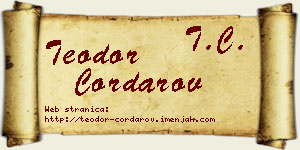 Teodor Čordarov vizit kartica